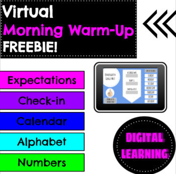 Preview of Virtual Learning Google Slides Warm Up FREEBIE!