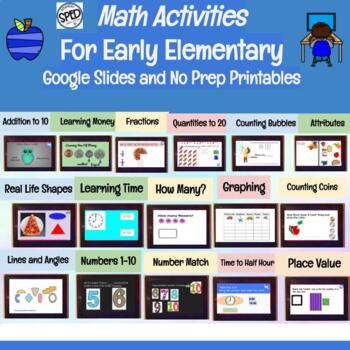 Preview of Digital Match Activities Bundle for Early Elementary on Google Slides and PDF