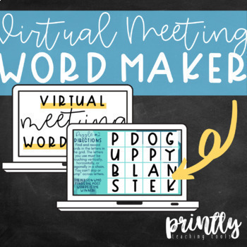 Preview of Virtual Learning Meeting Word Maker | Zoom | Google Hangouts | Distance Learning