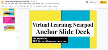 Preview of Virtual Learning Nearpod Anchor Slide