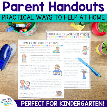 Preview of Parent Information Handouts to Send Home for Kindergarten