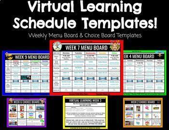Preview of Virtual Learning Schedule Template