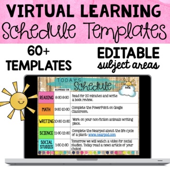 Preview of Virtual Learning Schedule Templates | Easy to Use!