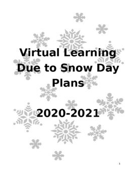 Preview of Virtual Learning Snow Day Plans