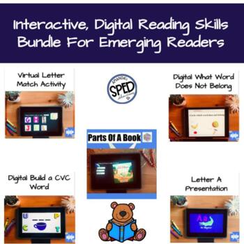 Preview of Digital Interactive Emerging Skills Reading Bundle of Google Slides activities