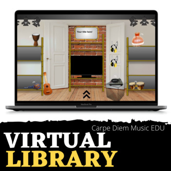 Preview of Virtual Library / Virtual Classroom / Slides / Google Slides / Templates