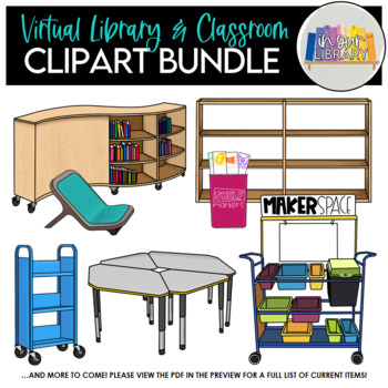 Virtual Library And Classroom Clipart Bundle Growing By Inourlibrary