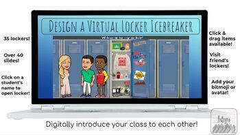Preview of Virtual Locker Design | Digital Icebreaker | Editable