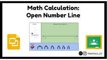 Preview of Virtual Math Calculation: Open Number Line (Editable)