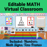 Virtual Math Classroom Templates Editable Google Slides fo