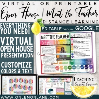 Preview of Virtual Meet the Teacher - Digital Open House - Distance Learning Back to School