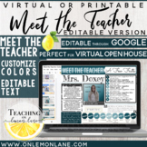 Virtual Meet the Teacher -  Distance Learning - Digital Te