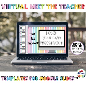 Preview of Virtual Meet the Teacher Templates/Virtual Open House for Google Slides:Editable