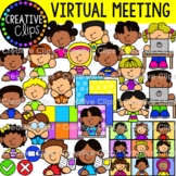 Virtual Meeting Clipart {Distance Learning Clipart}