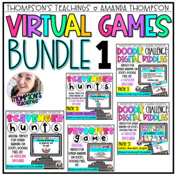 Preview of Morning Meeting Activities Games - BUNDLE - Virtual - Digital Fun Friday Games