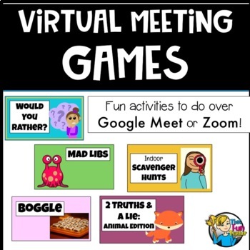 Distance Learning Virtual Game Pack for Google Meet or Zoom  Distance  learning, Online learning games, Classroom community