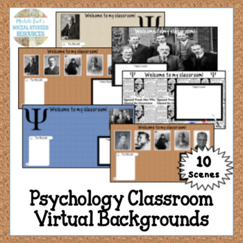 Preview of Virtual Meeting Zoom Backgrounds Distance Learning for Psychology Classrooms