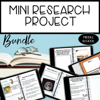 Preview of Virtual Mini Research Project Writing Activities Bundle