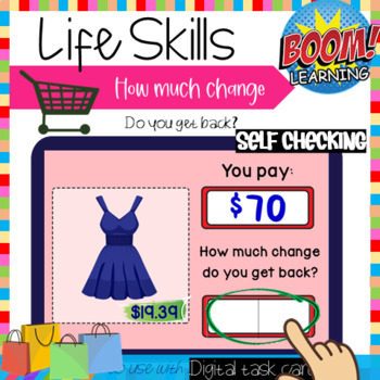 Preview of Virtual Money Purchase - Clothes Shopping Life Skills - $100 How Much Change?