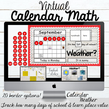 Preview of Virtual Morning Meeting Calendar Math Board