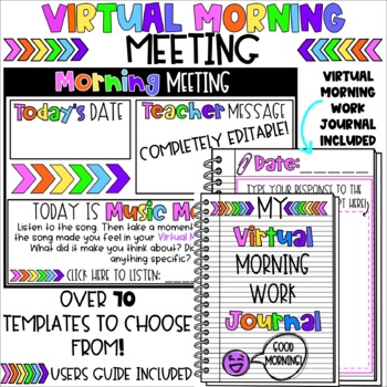 Preview of Virtual Morning Meeting | Editable Slides | Daily Themes and Questions