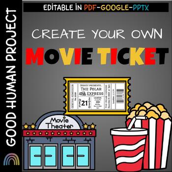 Preview of Virtual Movie Theater Ticket Template | Editable