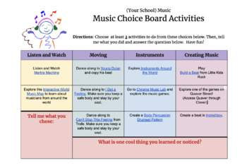 Preview of Virtual Music Choice Board