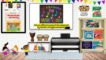 Preview of Virtual Music Classroom (Editable)