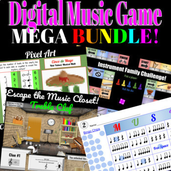 Preview of Virtual Music Game MEGA BUNDLE! Digital resources for Back to School and Beyond!
