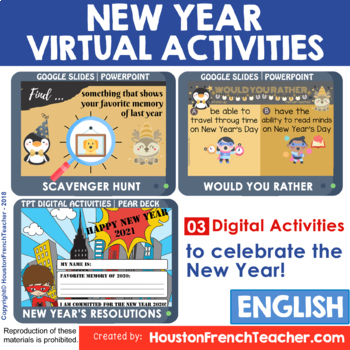 Preview of New Year's Party 2024 Activities Print + Digital New Year's Games BUNDLE