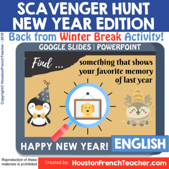 Preview of Virtual New Years 2024 - Digital New Years Game Activities Scavenger Hunt