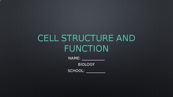 Preview of Virtual Notes: Cell Structure and Function