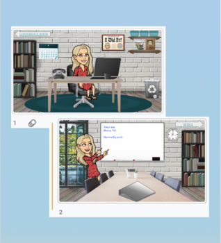 Preview of Virtual Office and Conference Room- Google Slides