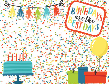 Virtual/Online Learning Birthday Party Zoom Backgrounds | TPT