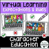 Virtual Online Learning Classroom Rules & Expectations Task Cards