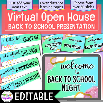 Preview of Virtual Open House - Back to School Presentation | EDITABLE Google Slides