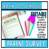 Virtual Parent Survey | Back to School | EDITABLE | Google Forms