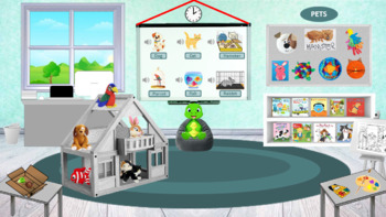 Preview of Virtual Pets Theme Classroom Template