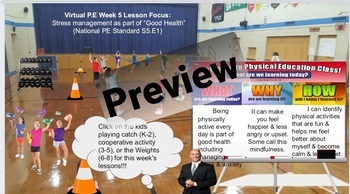 Preview of Virtual Physical Education Google Classroom Template - Editable Google Slide 