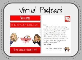 Preview of Virtual Postcard | Distance Learning | Welcome Back to School! | Editable