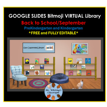 Preview of Virtual Prek OR Kindergarten Library 1 GOOGLE slides version