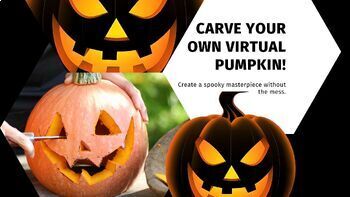 Preview of Virtual Pumpkin Carving Halloween Fun Digital Skills All Grades Creative Warmup