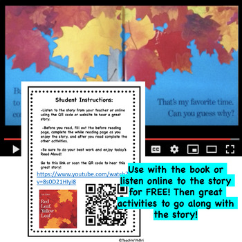 Virtual Read-A-Loud - Red Leaf Yellow Leaf - Book Activities by ...