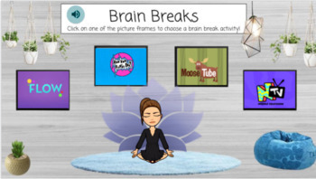 Preview of Virtual Read Aloud Bookshelf and Brain Break Page