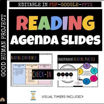 Preview of Reading Agenda Slides - Templates | ELA | Whole Group & Small Group Agenda
