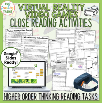 Preview of Virtual Reality Gaming Reading Comprehension Passages | Video Games Activities