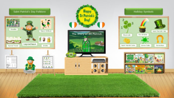 Preview of Virtual Saint Patrick's Day Classroom Template
