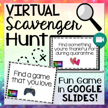 Preview of Virtual Scavenger Hunt for Zoom & Google Meet: Distance and Digital Learning
