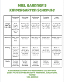 Virtual Schedule for At Home Learning: clean and simple la