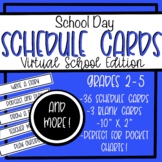 Virtual School Daily Schedule Cards (Pocket Chart) 2nd-5th Grade
